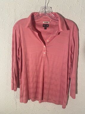 adidas Pink Long Sleeve Climacool Polo Shirt Women’s Golf 3D Fabric ventilation